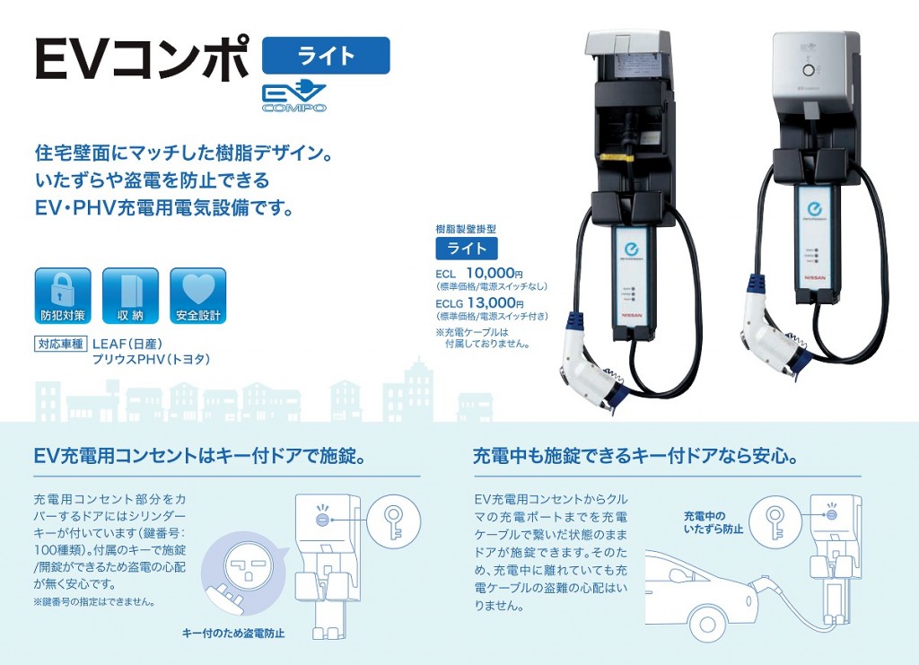 城陽市T様邸 日産リーフ EV・PHV充電器「ECLG」設置工事 | 京都府城陽 ...