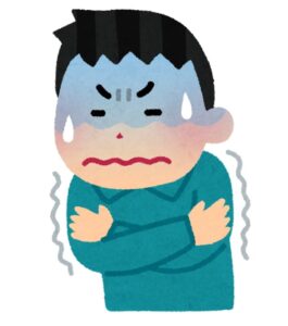 窓からの冷気で寒い